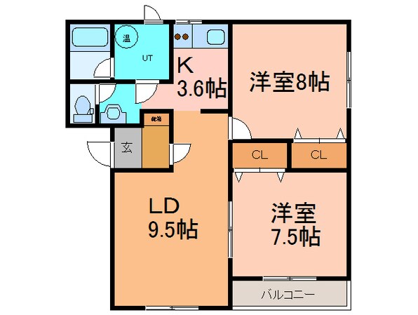 あかつきﾆｭｰﾀｳﾝB棟の物件間取画像